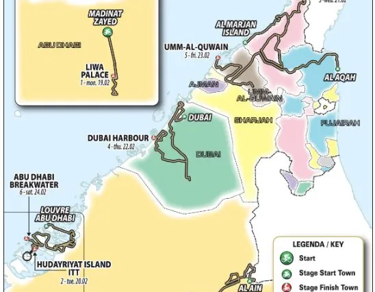 Streckenprofil und Verlauf der UAE Tour 2024: Zeitfahren und klassischer Zieleinlauf in Jebel Hafeet