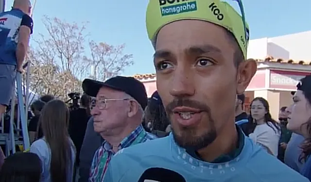 Daniel Martínez, nachdem er Remco Evenepoel im Kampf um die letzte Etappe der Volta ao Algarve 2024 besiegt hatte: "Ich kannte ihn gut, ich wusste, dass ich alles geben musste"