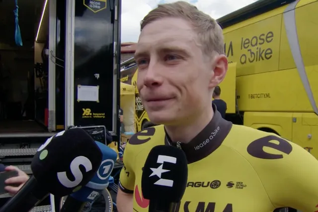 Jonas Vingegaard, nachdem er im Auftaktzeitfahren der Baskenland-Rundfahrt 2024 15 Sekunden auf Roglic verloren hat: "Ich muss mit dem Verlauf und meinen Gefühlen zufrieden sein"