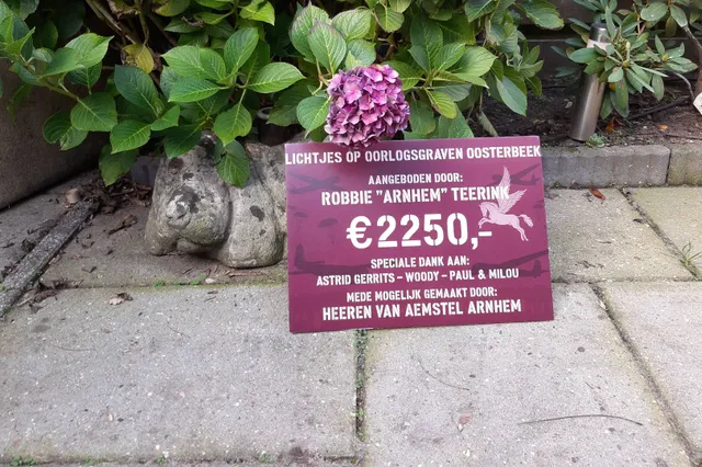 Maar liefst €2.250,- voor de Lichtjes op Oorlogsgraven