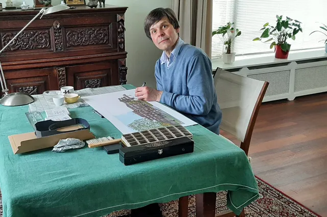 Pentekening van Kees Momma plek gekregen in het nieuwe gemeentehuis