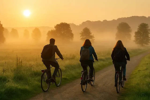 Dauwtrappen op de fiets in Laag-Soeren Image