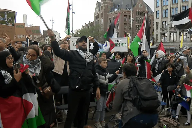 Duizenden mensen in Amsterdam bijeengekomen voor Palestina