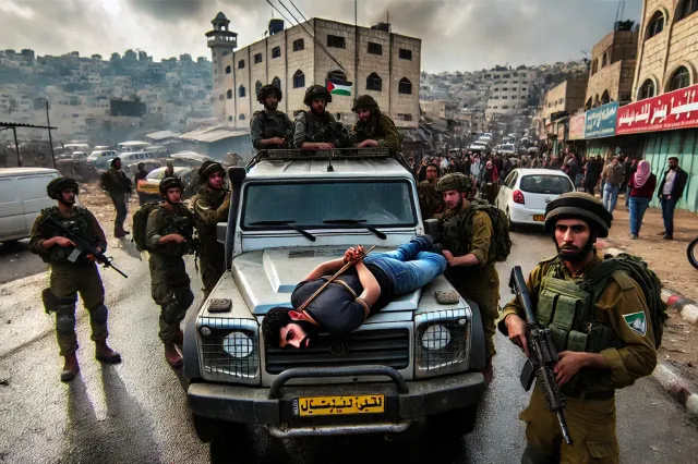Woede! Israël bindt Palestijn vast op motorkap... Maar wacht, dat is NIET het hele verhaal