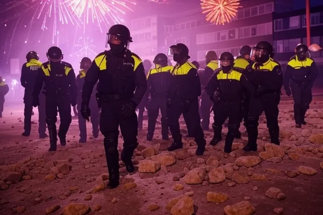 Politie bekogeld met vuurwerk: chaos in Naaldwijk