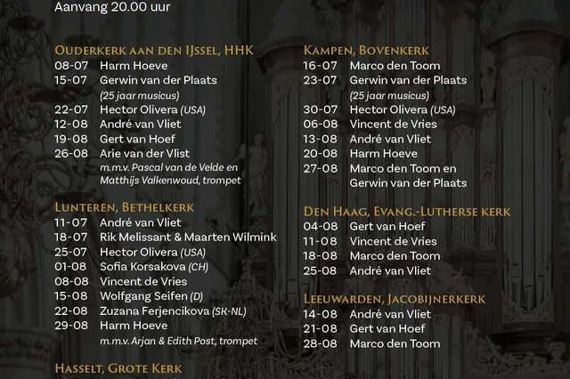 ConsoloNL organiseert orgelconcerten in diverse plaatsen