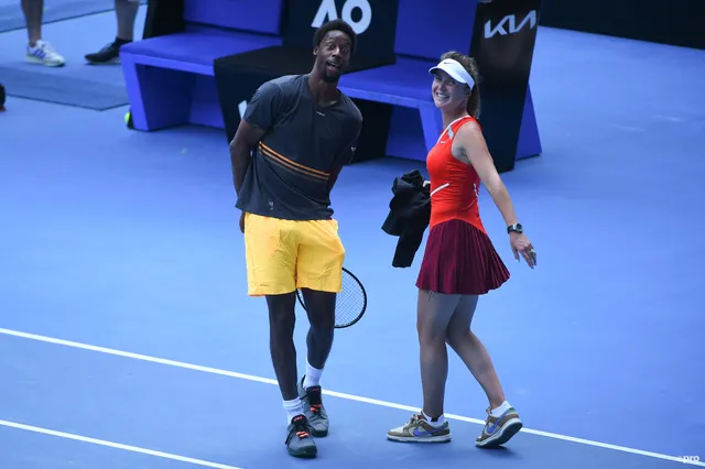 (VIDEO) Tennis couple Elina Svitolina and Gael Monfils play doubles together in New York at Stars of the Open exhibition for Ukraine