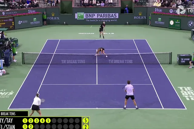 (VIDEO) "NO WAY": Taylor Fritz hits ridiculous reverse serve at Eisenhower Cup