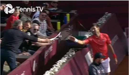 VIDEO: Djokovic accidentally throws racquet into crowd during Srpska Open Banja Luka defeat