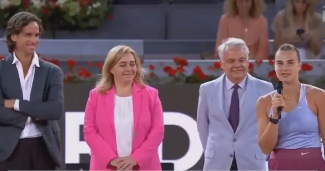 VÍDEO -  Sabalenka bromea tras ganar el Madrid Open: "Todo por culpa de la tarta de ayer, estaba demasiado buena"