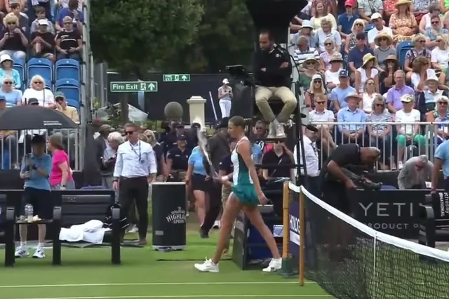 (VIDEO) Pliskova angrily hits umpire's chair and throws racquet to the ground after controversial line-call stands