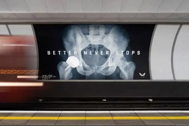 Strange X-ray of Murray's private parts sighted on London Underground in Castore advertisement