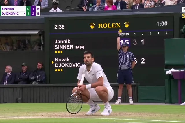 (VÍDEO) Djokovic recibe una polémica sanción en el choque de semifinales de Wimbledon contra Sinner