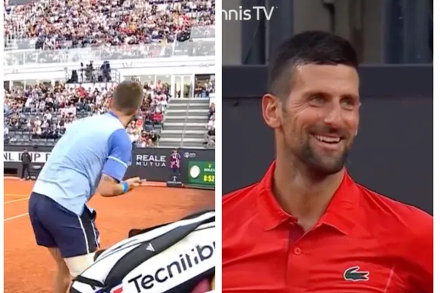 (VIDEO) Most bizarre interruption ever in Corentin Moutet v Novak Djokovic as Frenchman's phone alarm goes off mid match at Rome Open