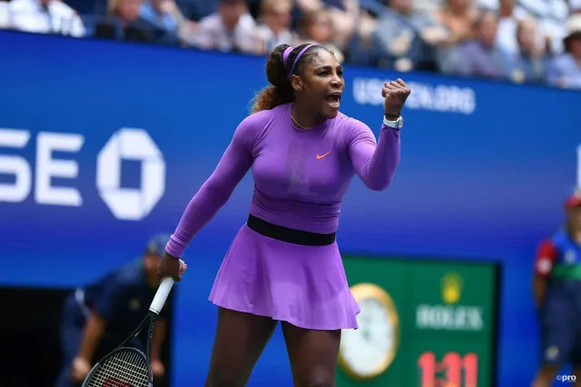 Serena Williams dances on the practice court