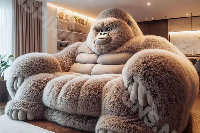 Een gorilla als bank in je kamer