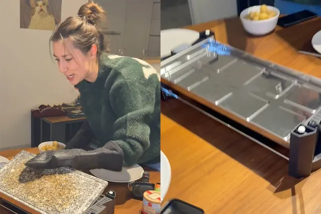 De kaasfondue op zijn kop, lekker slim