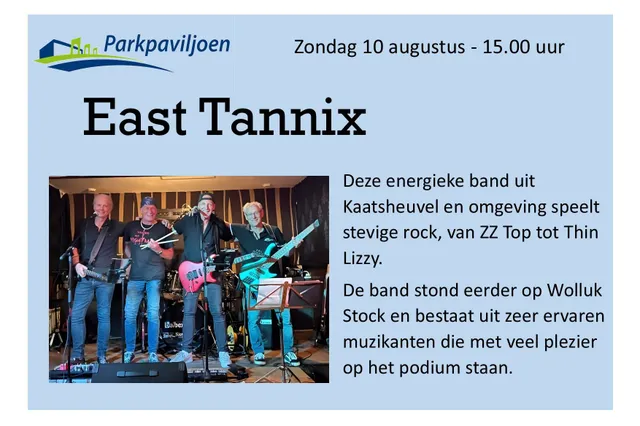 East Tannix zorgt voor rockfeest bij Parkpaviljoen Image