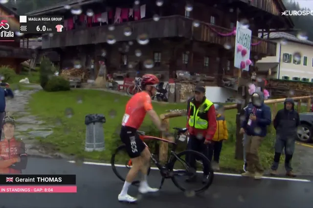 Medisch rapport en uitvallers  | Update na 19e etappe Giro d'Italia: Geraint Thomas vermijdt verwondingen na late valpartij