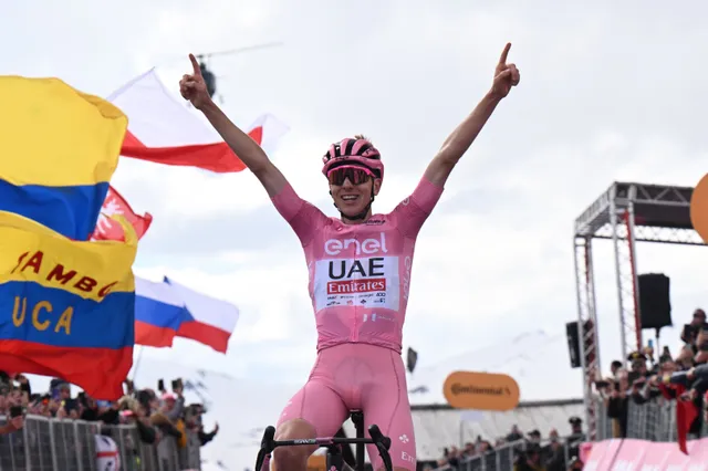 Tadej Pogacar pakt vijfde ritzege in de Giro d'Italia in ingekorte zestiende etappe