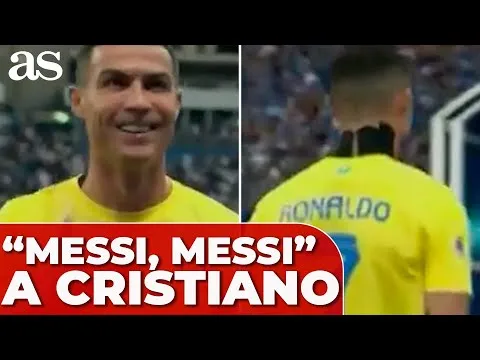[Video] Ronaldo komt met geinig gebaar op fans die 'Messi' scanderen