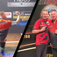 VIDEO: Daryl Gurney has to throw darts while Nathan Aspinall sits on his knee