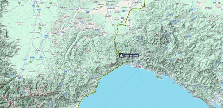 Map of the 2026 Milano-Sanremo