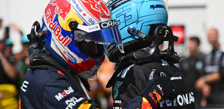 max verstappen and george russell