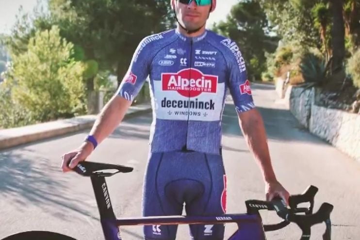 Mathieu van der Poel and Jasper Philipsen in denim - Alpecin-Deceuninck  reveal new 2024 equipment ahead of the UAE Tour | CyclingUpToDate.com