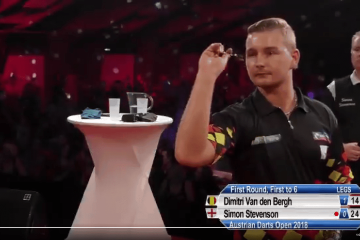 VIDEO Van den Bergh misses double 12 for nine dart finish on Euro