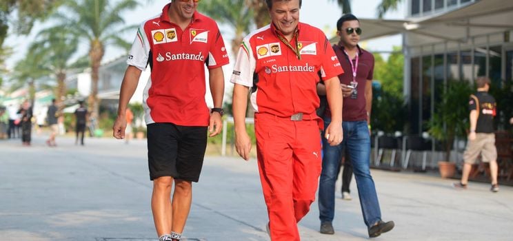 Fernando Alonso and Fabrizio Borra in Malaysia, 2014