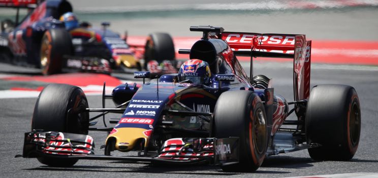 Max Verstappen et Carlos Sainz chez Toro Rosso au GP d'Espagne de 2015