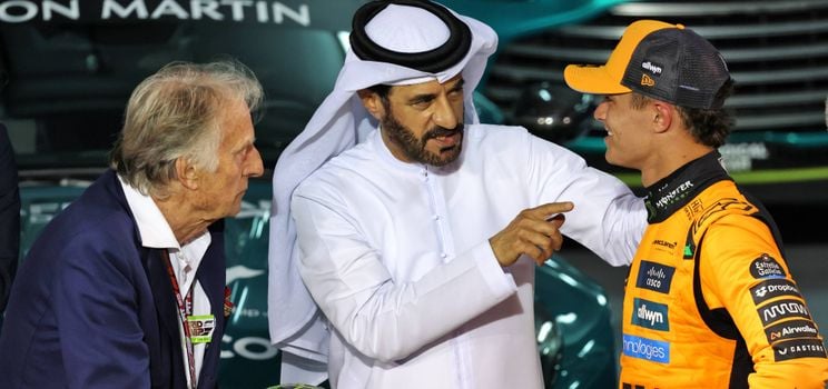 Mohammed Ben Sulayem together with Lando Norris during the Bahrain race weekend.