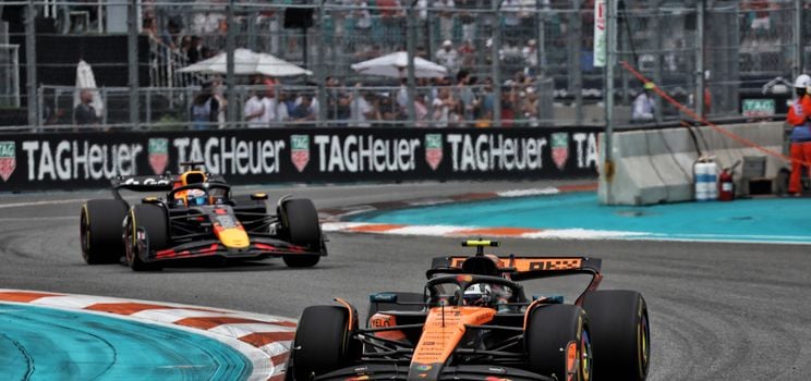 Trotz einer Poleposition in Miami musste Verstappen die Überlegenheit beider McLaren-Fahrer anerkennen.