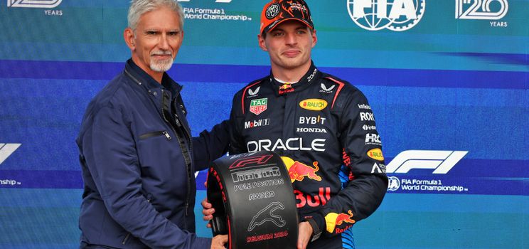 Damon Hill con Max Verstappen