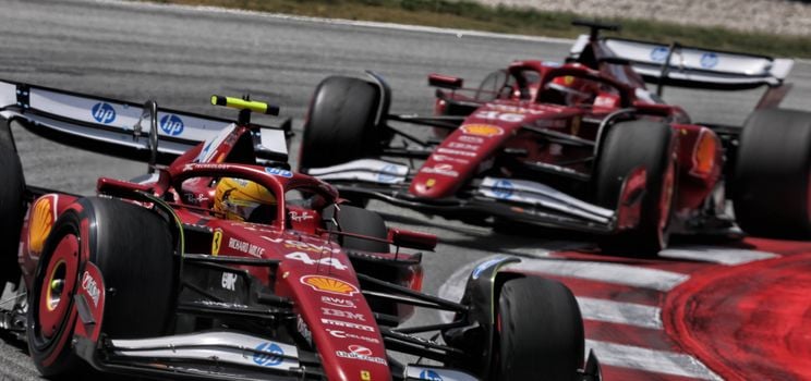 hamilton and leclerc in barcelona