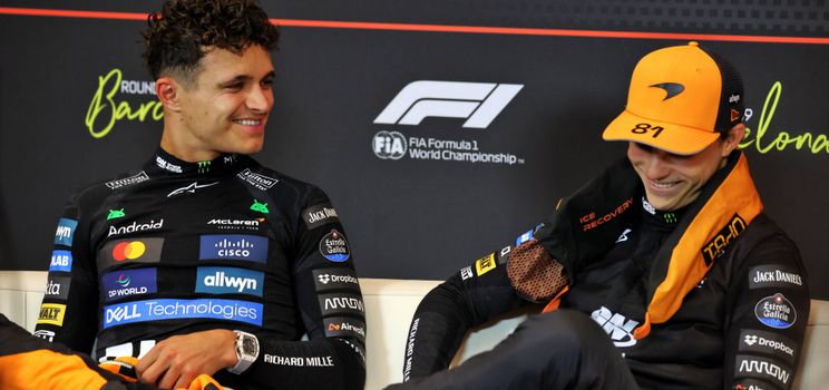 Lando Norris and Oscar Piastri in Barcelona