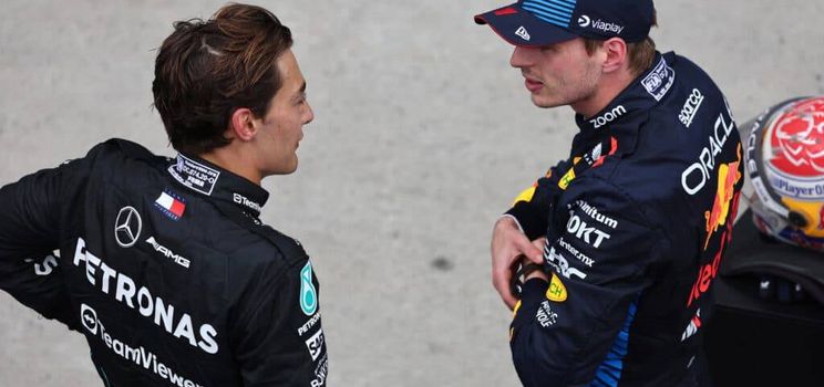 George Russell e Max Verstappen hanno confermato le loro posizioni in qualifica di P1 e P2 arrivando ai primi due gradini del podio di domenica, con Russell che ha preso la sua prima vittoria del 2025.