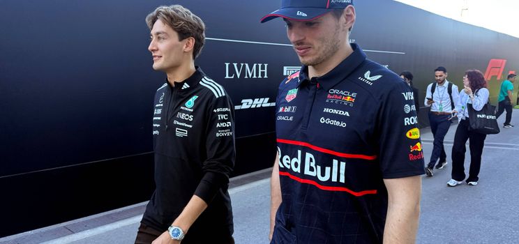 Max Verstappen, George Russell in Canada