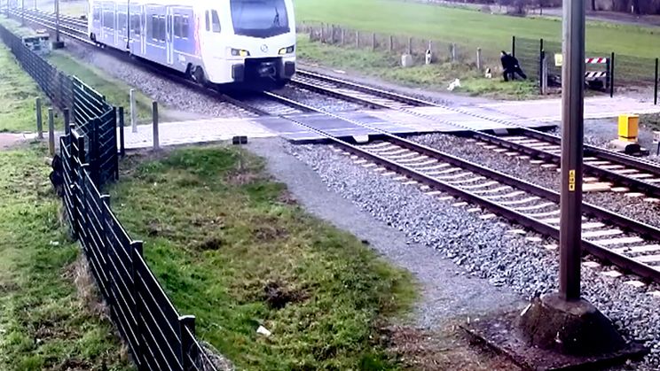 Bijna pech, want bijna je hondje langs het spoor weg
