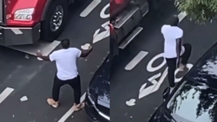 Toeteren levert vrachtwagenchauffeur in New York een dansje op