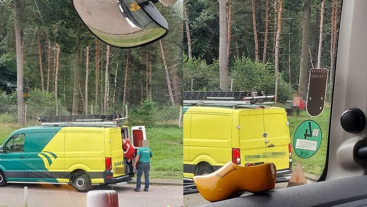 Vrouw moet even bijkomen van "rondleiding" in busje