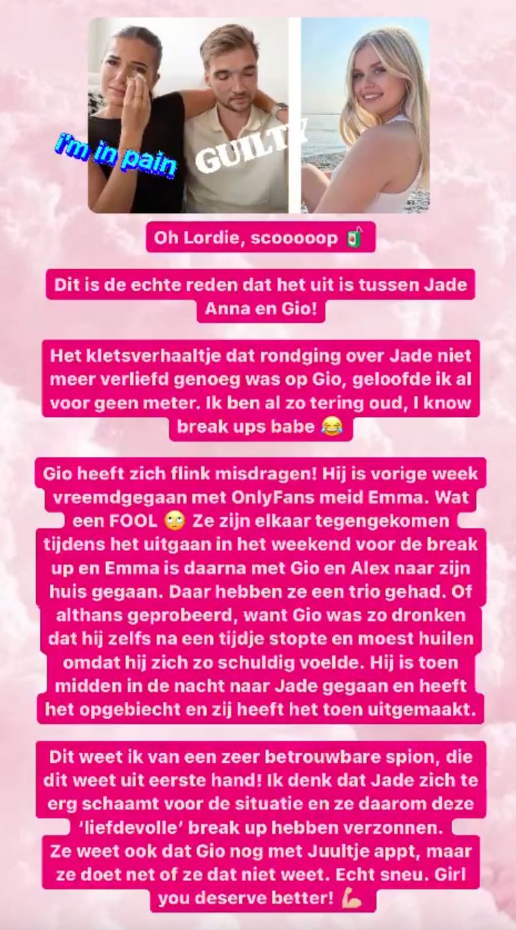 Sappige Juice: Echte reden break up Gio Latooy en Jade Anna is Gio's triootje met MDemma