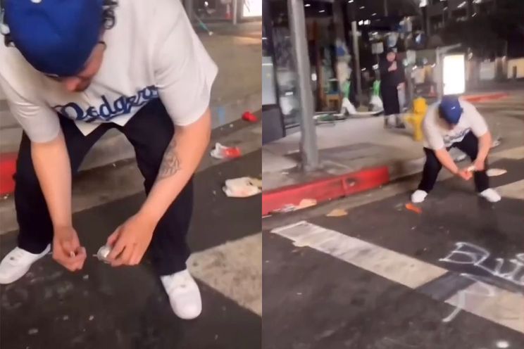 thumb vk fan van l a dodgers blaast zijn hand eraf met vuurwerk tijdens vieren world series