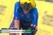 Affini surprises Küng (with open front wheel) for European time trial title, strong Hoole and Arensman narrowly miss out