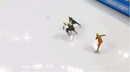 speed skating crash