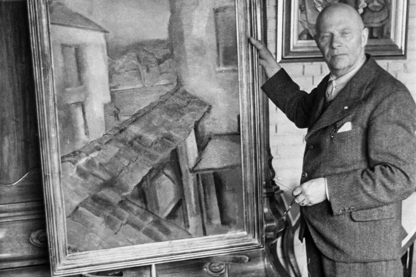 boendermaker met schilderij piet wiegman coll rkd