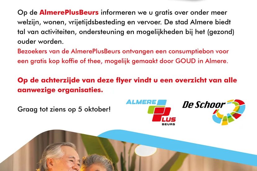 almereplusbeurs welkomflyer a4 de schoor