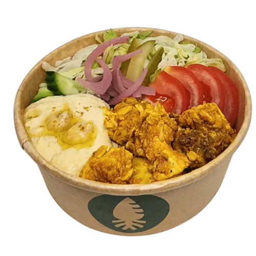 chicken hummus bowl leaves by roots almere