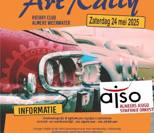 flyer almere land art rally rotayclub almere weerwater